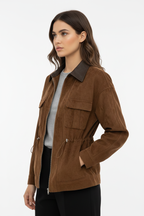 Drawstring Waist Jacket - modell trekvartsvinkel