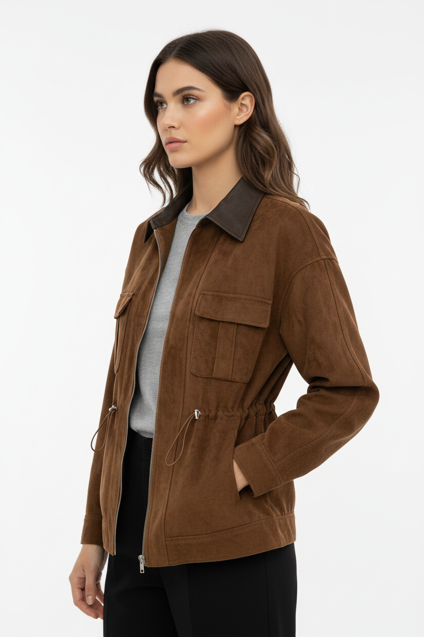 Drawstring Waist Jacket - modell trekvartsvinkel