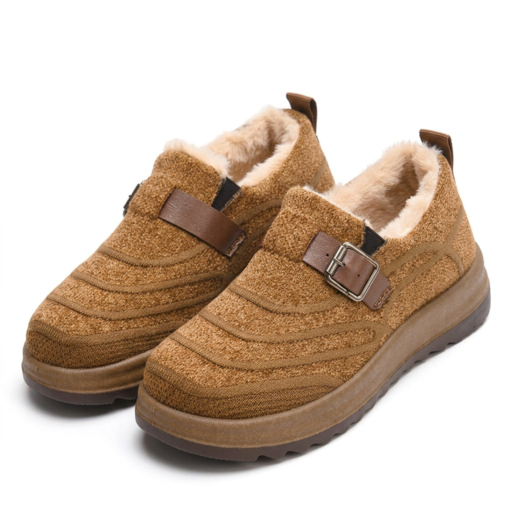 Women's Orthopaedic Slip On Winter Shoe with Decorative Buckle Strap