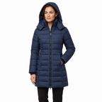 Womens Slim Quilted Hooded Winter Puffer Coat for Insulated Warmth