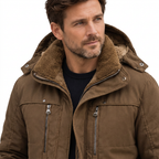Men's Waterproof Winter Jacket – Hooded & Fleece-Lined