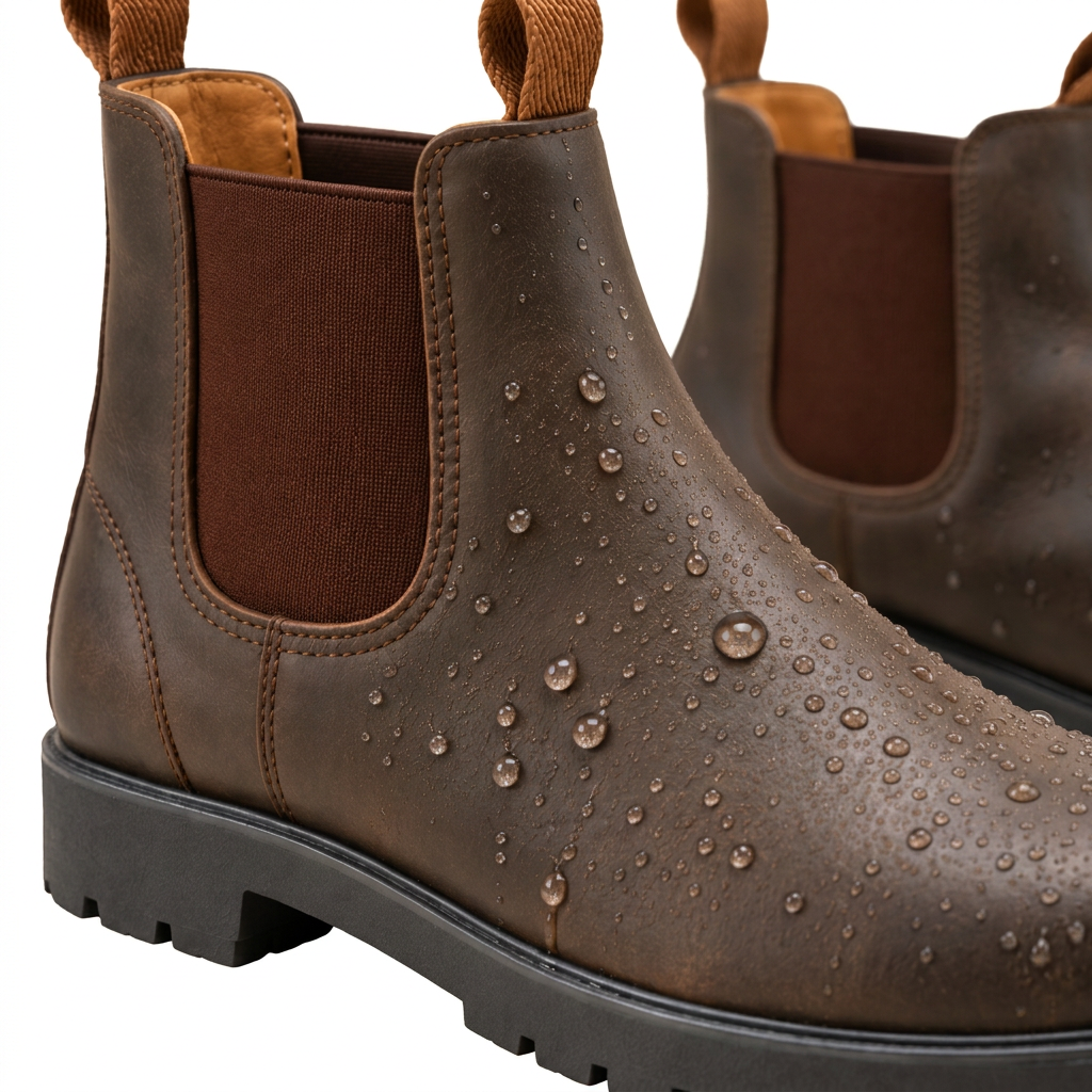 Men's Waterproof Chelsea Boots with Pull Tabs and Lug Sole
