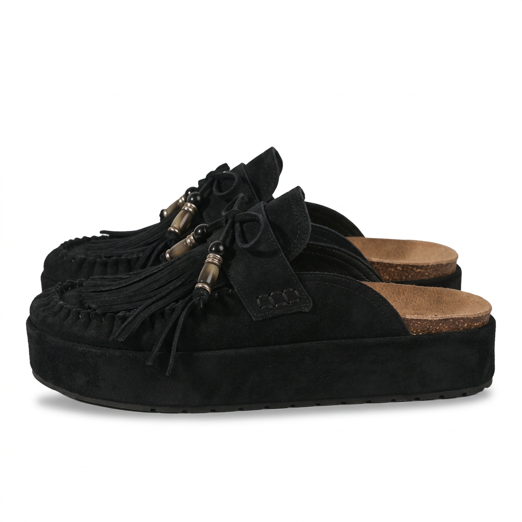 Women's Leather Sandals with Round Toe