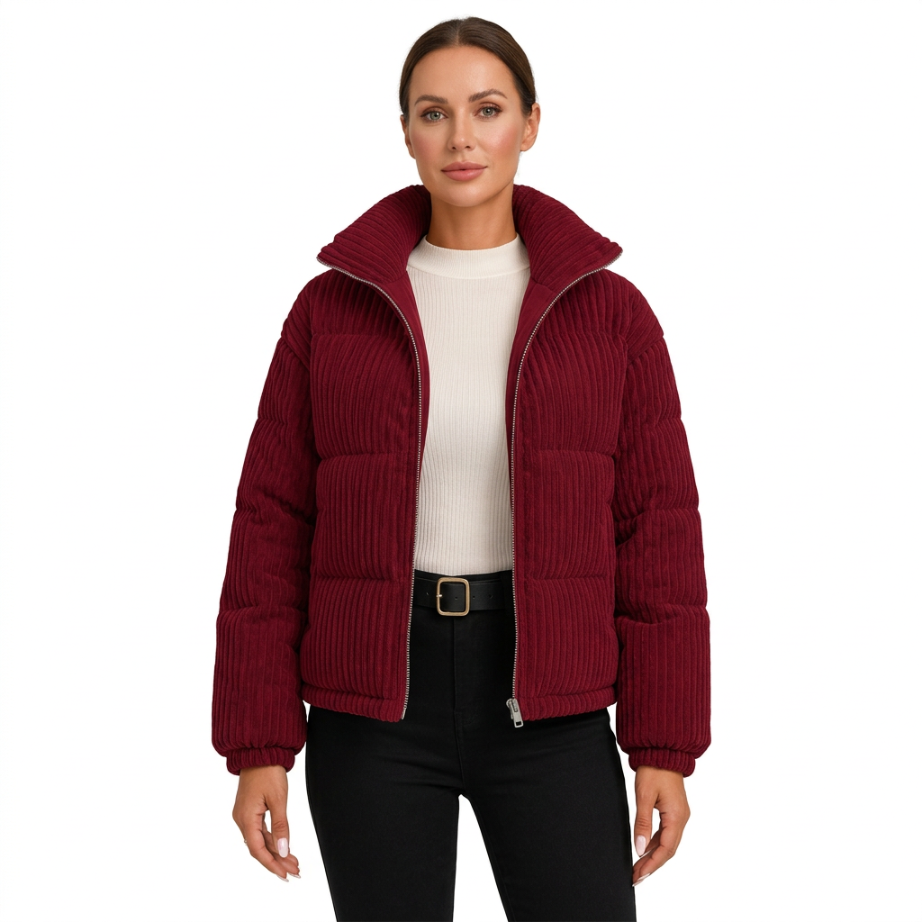Women's Corduroy Puffer Jacket