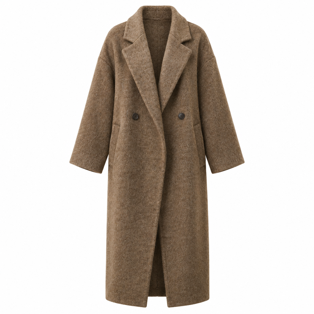 Winter Overcoat - Comfortable Cotton Blend Long Coat for Women
