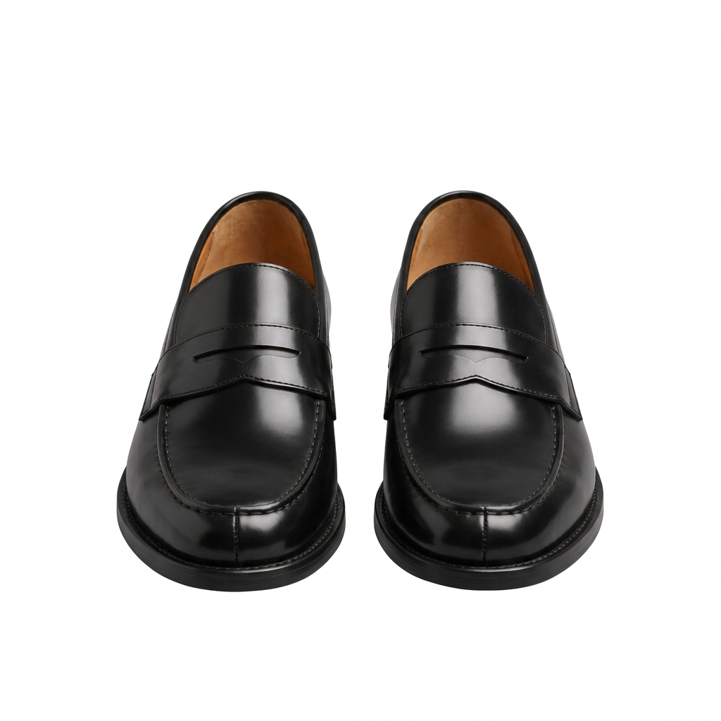 Men’s Leather Penny Loafers – Classic Formal Smart Casual Shoes
