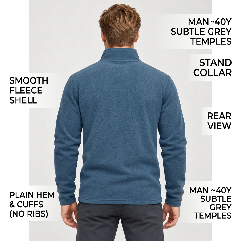 Men’s Quarter-Zip Fleece Jumper – Stand Collar & Regular Fit