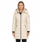 Women's Mid Length Puffer Jacket with Detachable Hood