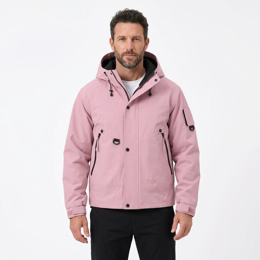 Men's Waterproof Rain Jacket – Lightweight, Adjustable Hood, Relaxed Fit