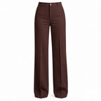 Brown straight-leg trousers