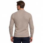 Men's Ribbed Long-Sleeve Polo Sweater – Slim Fit