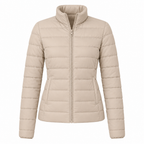 Women's Lightweight Down Puffer Jacket with Stand Collar