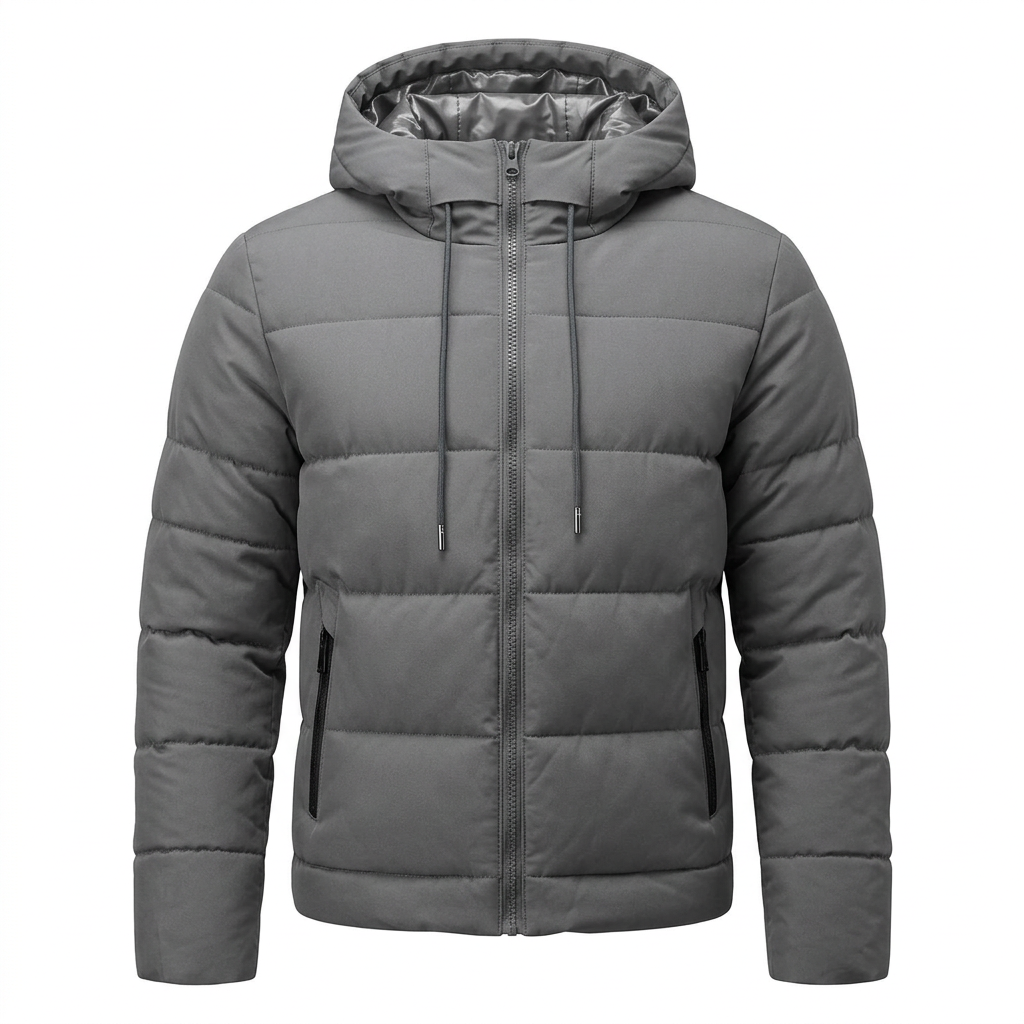 Men's Waterproof Insulated Winter Jacket with Adjustable Hood