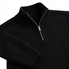 Men's Soft Cotton Blend Half Zip Pullover with Ribbed Trims