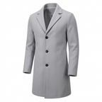 Men's Tailored Winter Trench Coat with Button Front