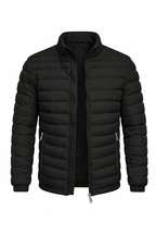 Men's Puffer Jacket - Black Front