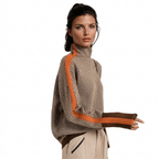 Women's Contrast Stripe Roll Neck Jumper