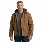 Men's Hooded Jacket with Zip Front and Drawstring Hood for Casual Wear