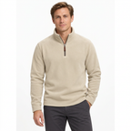 Men’s Quarter-Zip Fleece Jumper – Stand Collar & Regular Fit