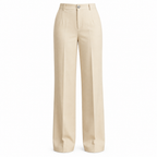 Beige straight-leg trousers