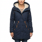 Women’s Parka with Lined Hood and Drawstring Waist