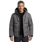 Men's Detachable Hood Down Parka - Lightweight Warmth and Packable Design