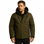 Men's Detachable Hood Down Parka - Lightweight Warmth and Packable Design