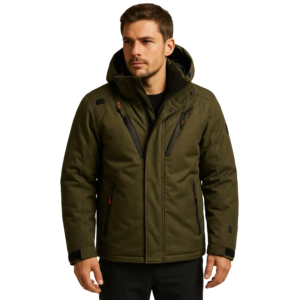 Men's Detachable Hood Down Parka - Lightweight Warmth and Packable Design