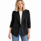 Casual Blazer Coat - Soft Ribbed Fabric, Versatile All-Season Style