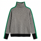 Women's Contrast Stripe Roll Neck Jumper