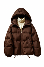 Women's Puffer Jacket - Dark Brown
