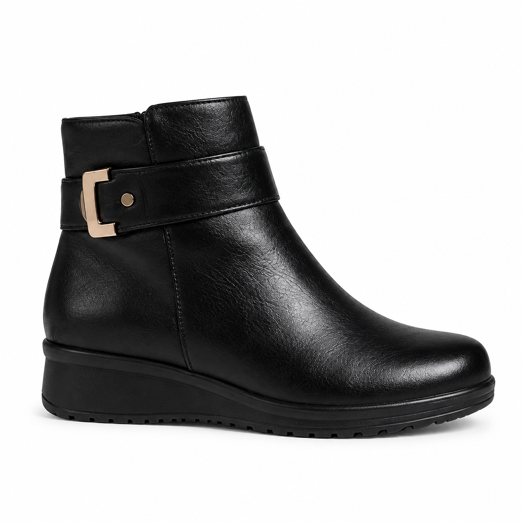 Black ankle boot, side profile