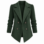 Casual Blazer Coat - Soft Ribbed Fabric, Versatile All-Season Style