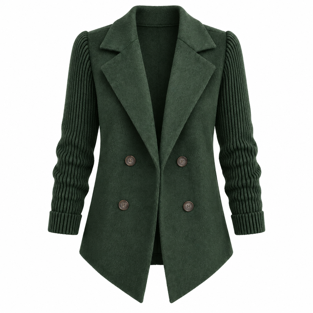 Casual Blazer Coat - Soft Ribbed Fabric, Versatile All-Season Style