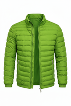 Men's Puffer Jacket - Grass Green Side
