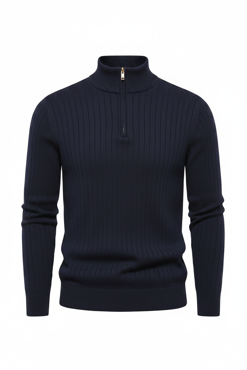 Stand Collar Zipper Sweater - produktbild