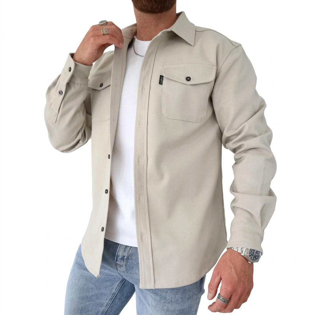 Classic Shirt Jacket with Flap Chest Pockets