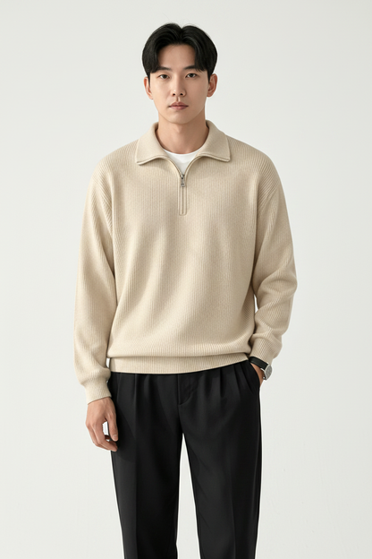 Half-Zip Knit Sweater - modell framifrån