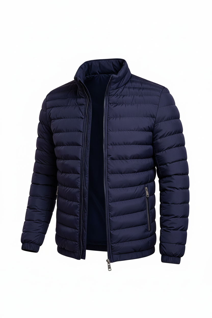 Men's Puffer Jacket - Navy Side
