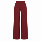 Wine red pull-on wide-leg trousers
