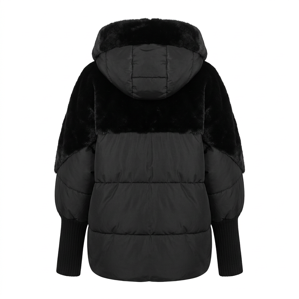 Women's Faux Fur Hooded Coat for Insulated Autumn Wear