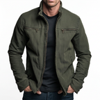 Men's Vintage Zip Jacket Stand Collar Autumn Winter Layer