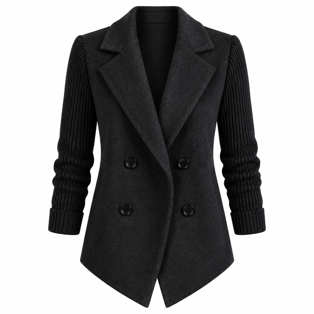 Casual Blazer Coat - Soft Ribbed Fabric, Versatile All-Season Style