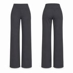 Dark grey pull-on wide-leg trousers