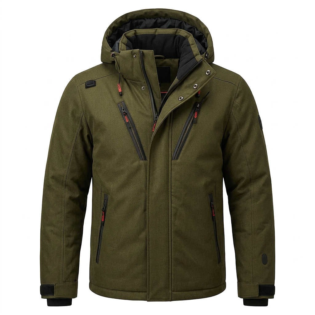 Men's Detachable Hood Down Parka - Lightweight Warmth and Packable Design