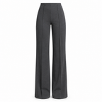 Grey wide-leg trousers on a white background