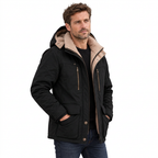 Men's Waterproof Winter Jacket – Hooded & Fleece-Lined