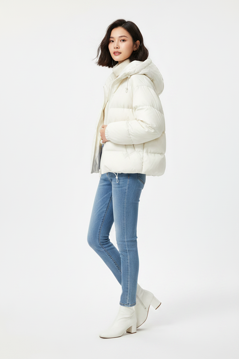 Fashionable Long-Sleeve Women's Jacket - modell trekvartsvinkel