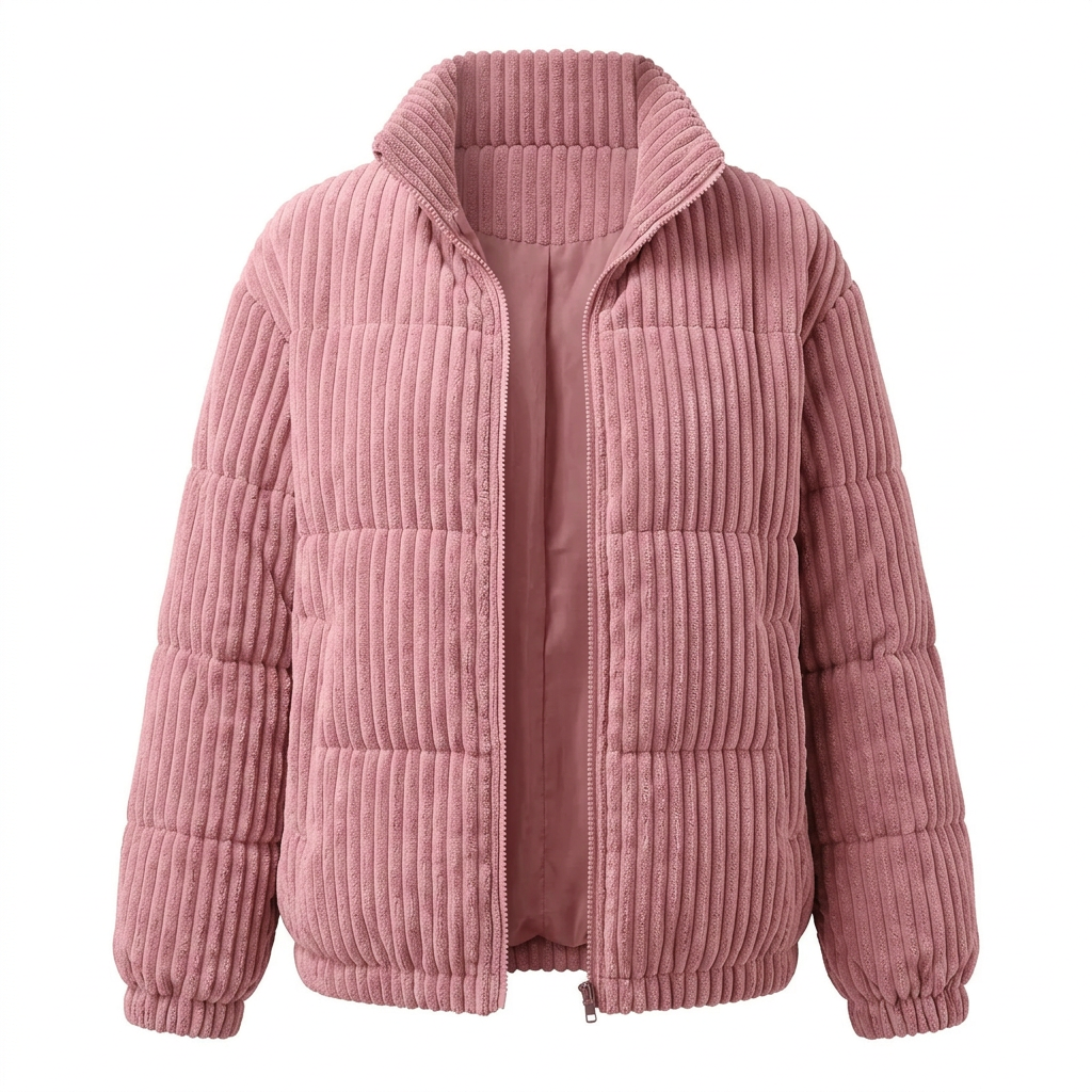Women's Corduroy Winter Coat - Warm Everyday Style