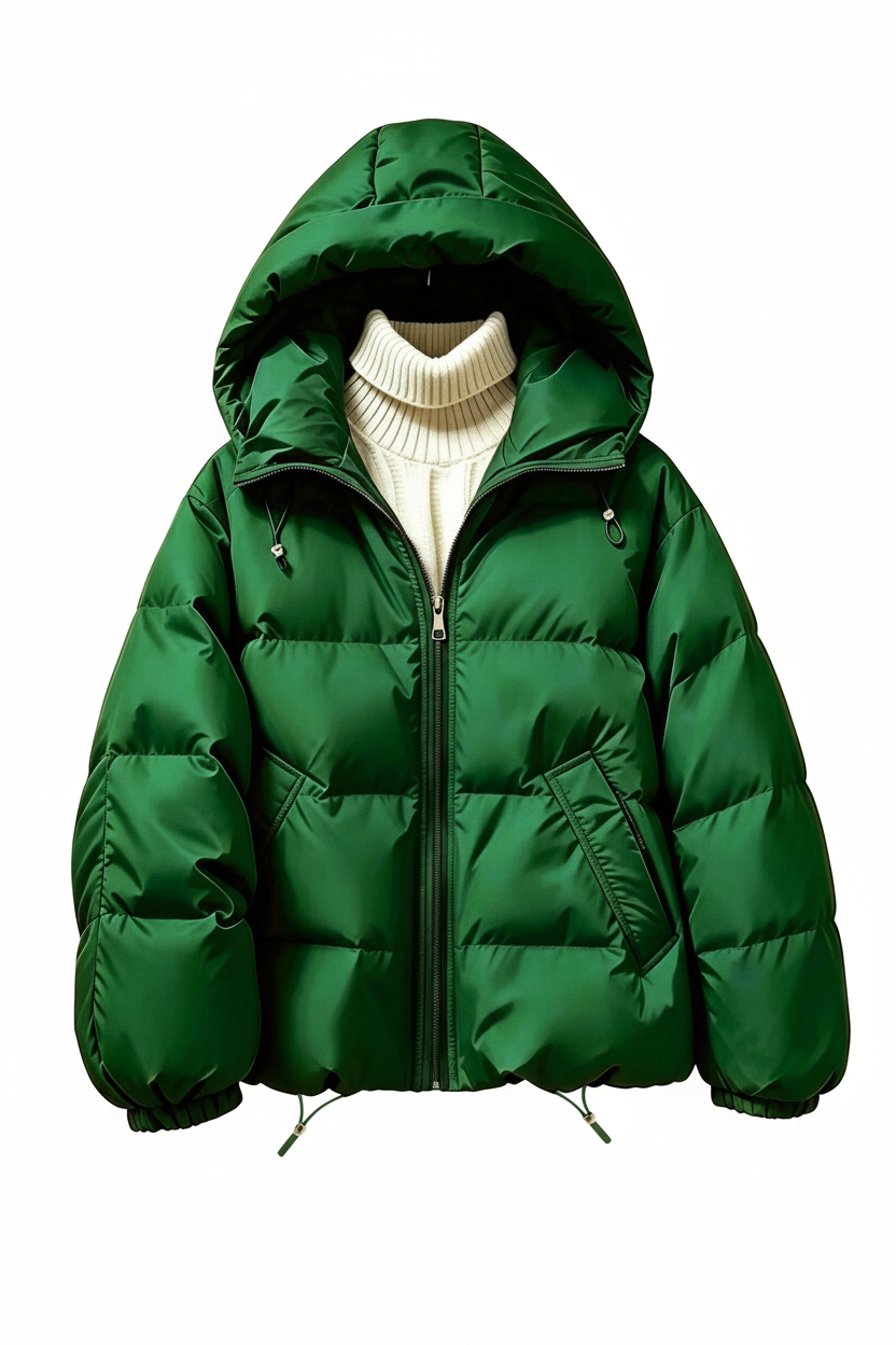 Women's Puffer Jacket - Green